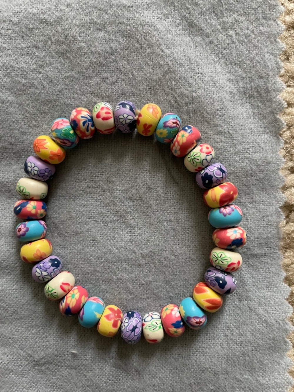 Kids Multicolor Floral Stretch Bead Bracelet